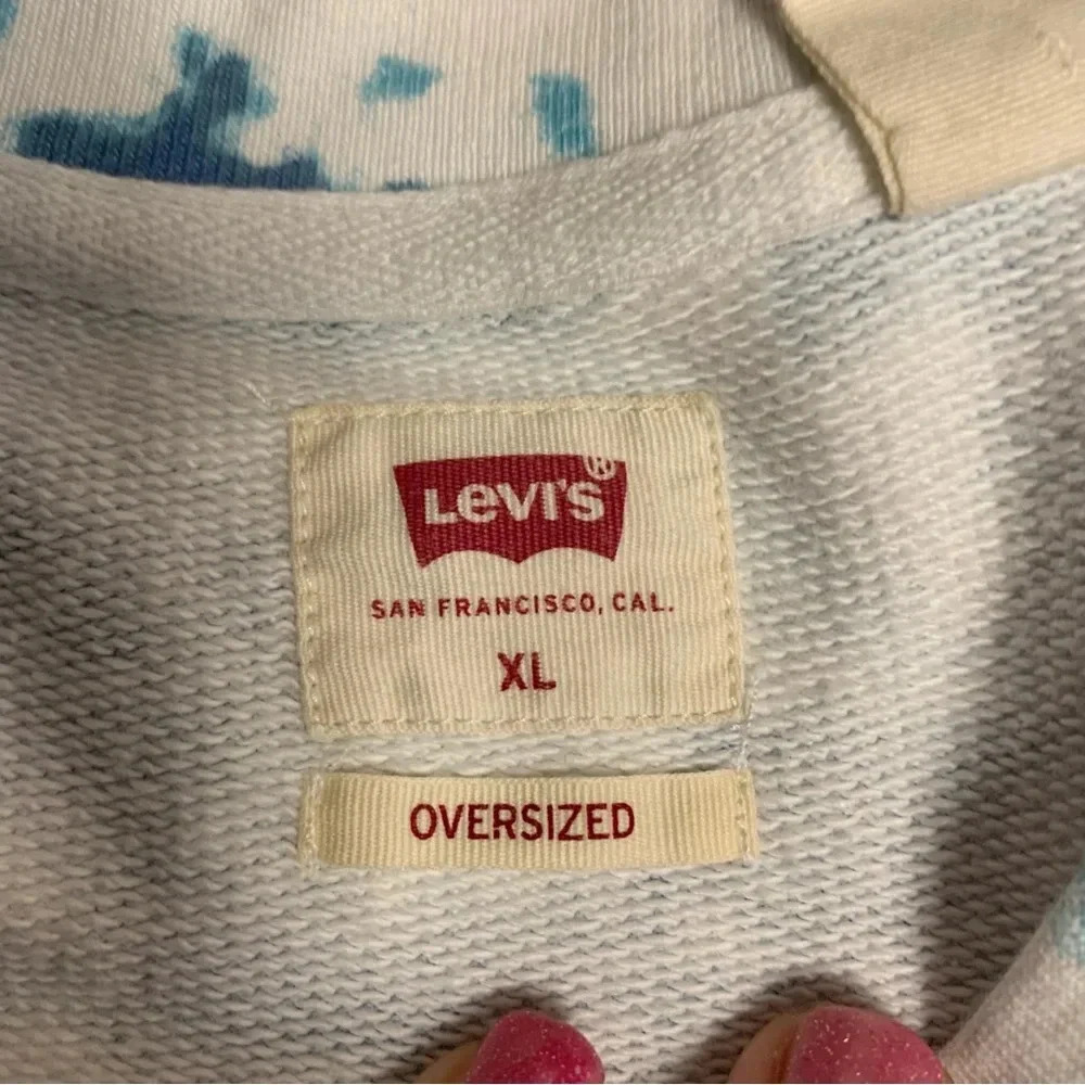 Levi’s crewneck sweatshirt size XL oversized blue and white with orange - Picture 5 of 8